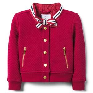 Janie and Jack Quilted Bow Jacket - Merlot